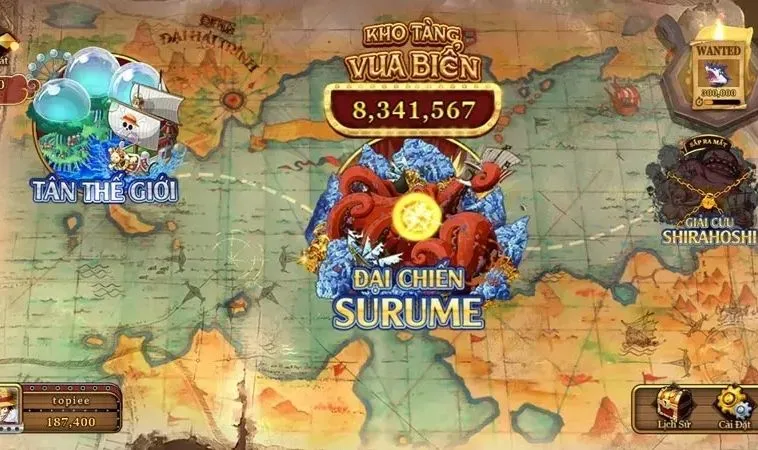 Bản đồ trong game Bắn Cá Đại Hải Trình King88