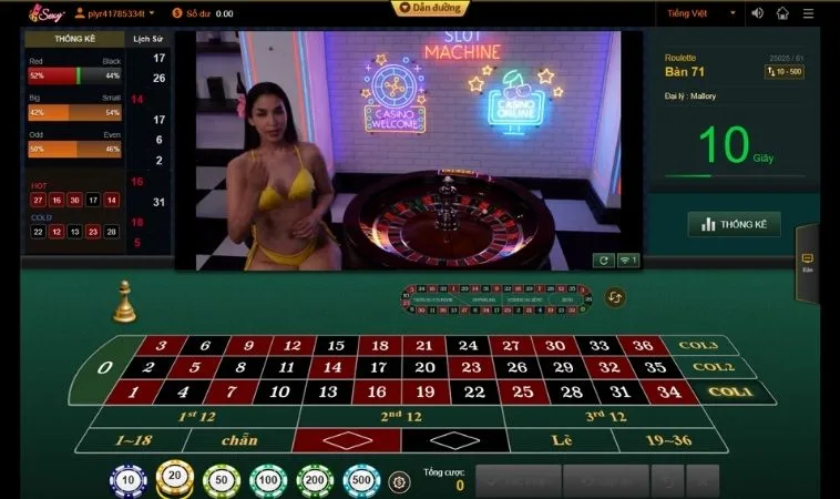 Giao diện đặt cược Roulette King88