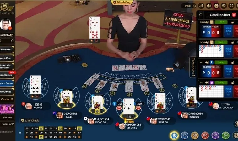 Bàn chơi Blackjack King88